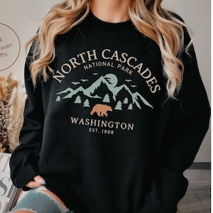 Sweatshirt North Cascades National Park, Washington-trui met ronde hals