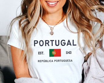 Chemise Portugal, drapeau portugais T-shirt unisexe doux et confortable