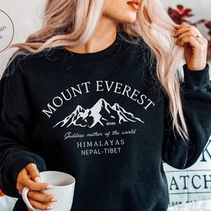 Mount Everest Sweatshirt, Himalayas Nepal Crewneck Pullover, Unisex