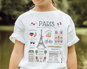 Parijs kindershirt, Frans T-shirt Eiffeltoren jeugd