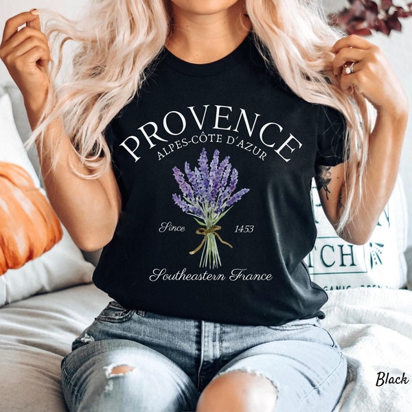 Provence France Shirt, Cote d'Azur Lavender T-shirt, French Riviera Tee