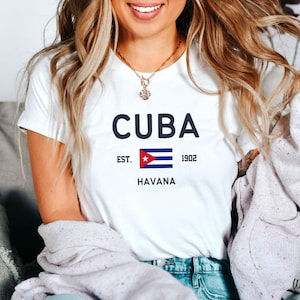 Cuba Shirt, Havana Cuba Flag Clothes, Unisex Soft and Comfortable T-shirt