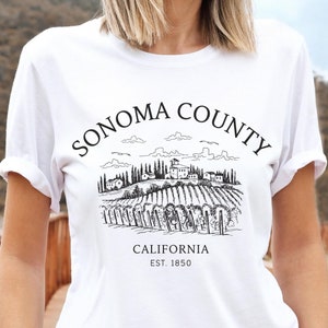 Sonoma County Shirt, California Wineries Tee, Vineyard T-shirt