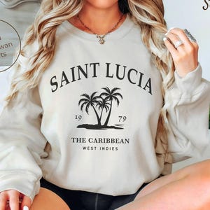 Saint Lucia Sweatshirt, Caribbean Crewneck Pullover, Unisex