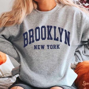 ブルックリン スウェットシャツ、ニューヨーク クルーネック プルオーバー、ユニセックス