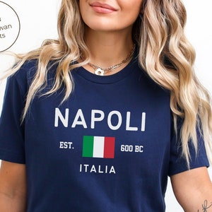 Chemise Naples, vêtements de voyage en Italie, T-shirt drapeau italien, unisexe
