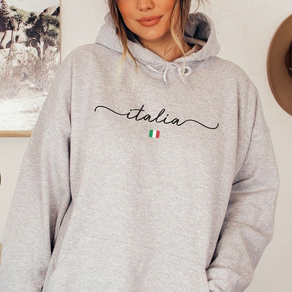 Italy Hoodie, Italia Hooded Sweatshirt, Italian Flag Sweater, Soft and Comfortable Crewneck Pullover, Unisex