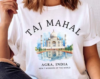 Taj Mahal Shirt, Agra India 7 Wonders of the World T-shirt, Unisex Tee