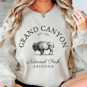Grand Canyon Sweatshirt, Buffalo Crewneck Pullover, Unisex Active