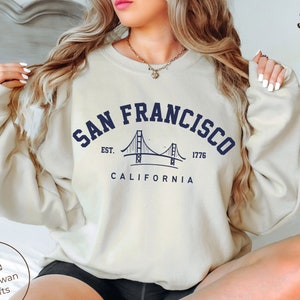 San Francisco Sweatshirt, Golden Gate Bridge Crewneck Pullover, Unisex