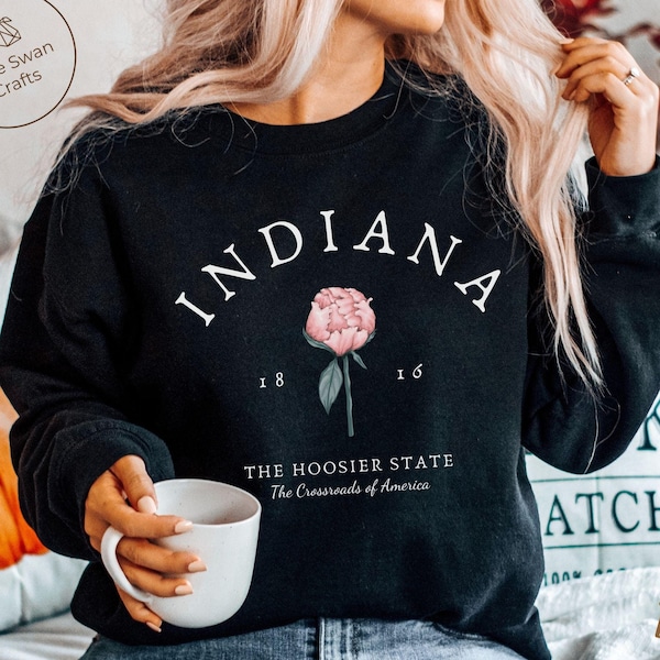 Indiana Sweatshirt, Hoosier State Crewneck Pullover, Unisex