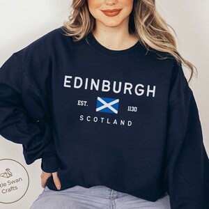 Edinburgh Sweatshirt, Scotland Flag Crewneck Pullover