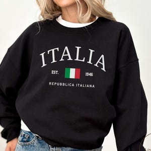 Italy Sweatshirt, Italian Flag Crewneck, Unisex Italia Pullover
