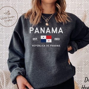 Panama Sweatshirt, Panamanian Flag Crewneck Pullover, Unisex