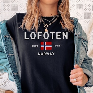 Lofoten Shirt, Norway Flag T-shirt, Unisex
