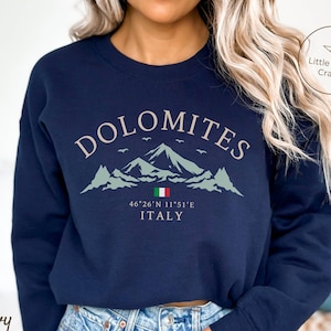 Dolomites Sweatshirt, Italy Mountains, Italian Alps Crewneck Pullover, Unisex