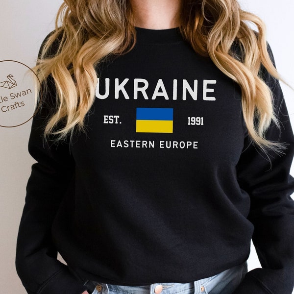 Ukraine Sweatshirt, Ukrainian Flag Crewneck Pullover, Unisex