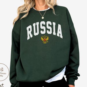 Russland Sweatshirt, Russischer Pullover mit Rundhalsausschnitt, Unisex