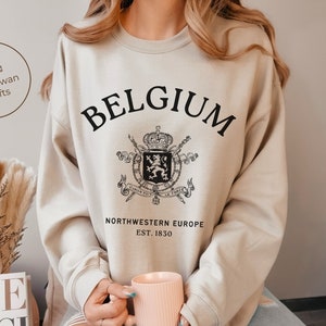 Belgium Sweatshirt, Unisex Crewneck Pullover