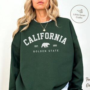 California Sweatshirt, CA Bear Crewneck Pullover, Unisex