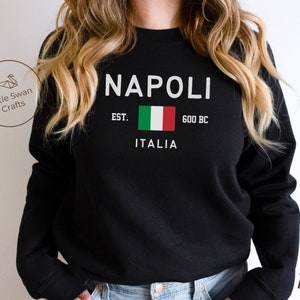 Napoli Sweatshirt, Naples Italy, Italian Flag Crewneck Pullover - Unisex