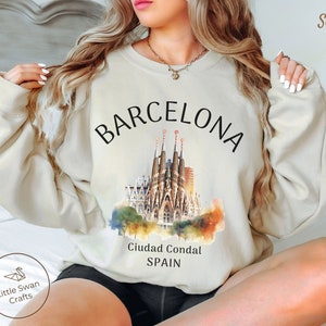Barcelona Sweatshirt, Spain Crewneck, Spanish Clothes, Soft and Comfortable Pullover, Unisex