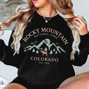 Rocky Mountain Sweatshirt, Colordo National Park Crewneck Pullover