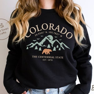 Colorado Sweatshirt, Mountains Crewneck Pullover