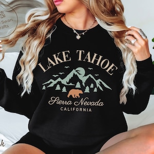 Lake Tahoe Sweatshirt, Sierra Nevada Crewneck Pullover