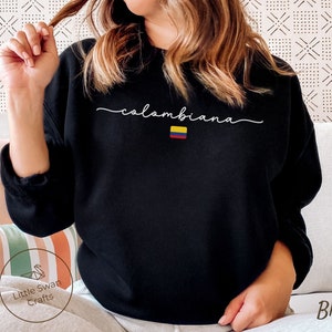 kolumbianische Sweatshirt, kolumbianische Flagge, kolumbianische Flagge, kolumbianischer Pullover mit Rundhalsausschnitt