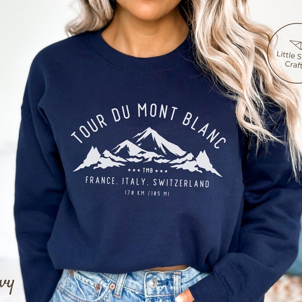 Tour du Mont Blanc Sweatshirt, TMBTrail Trekking, Wandern, Schweiz Rundhalspullover, Unisex