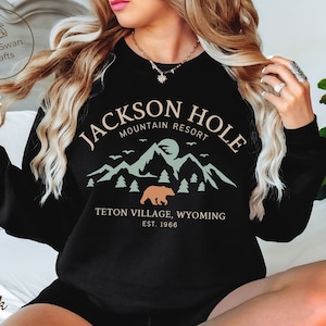Jackson Hole-sweater, Wyoming Mountain Resort-trui met ronde hals, uniseks