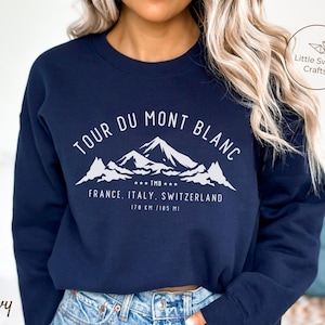 Tour du Mont Blanc Sweatshirt, TMB Switzerland Crewneck Pullover, Unisex