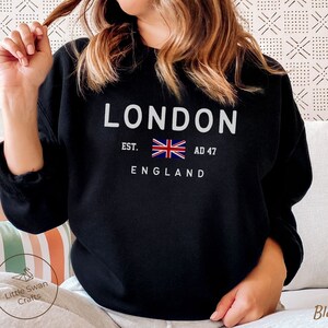 London Sweatshirt, England UK Flag Crewneck Pullover, Unisex