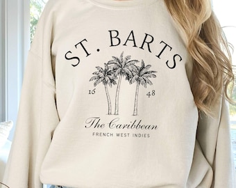 St. Barts Sweatshirt, Saint Barthelemy Crewneck Pullover, Unisex