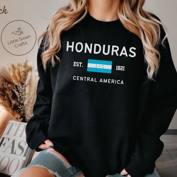 Honduras Sweatshirt, Honduran Flag Crewneck Pullover, Unisex