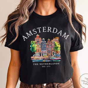 Koszulka Amsterdam, koszulka z napisem „Holandia Houses”, unisex