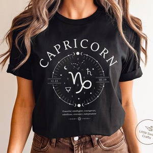 山羊座シャツ、星座誕生日プレゼント、占星術Tシャツ、ユニセックス