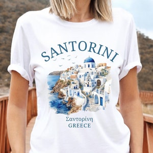 Santorini Shirt, griechische Insel T-Shirt, Griechenland Kleidung, weiches und bequemes T-Shirt, Unisex