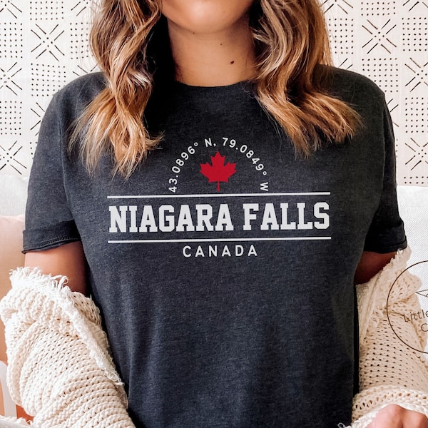 Chemise Niagara Falls Canada, T-shirt feuille d'érable, unisexe