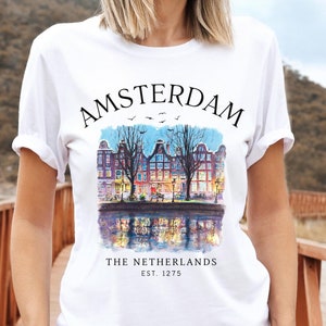 Amsterdam Shirt, Netherlands Bicycle T-shirt, Unisex