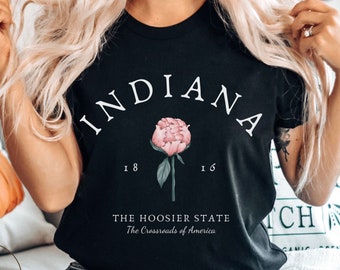 インディアナ州シャツ、フージャー州牡丹Tシャツ