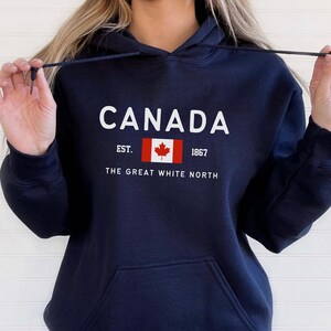 Felpa con cappuccio Canada, pullover con bandiera canadese, felpa con cappuccio in tessuto pesante - Unisex