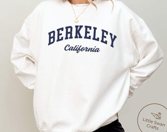 Petit Pull Vintage Berkeley – Années 90 – Taille S – Bleu – Coton – Made In USA