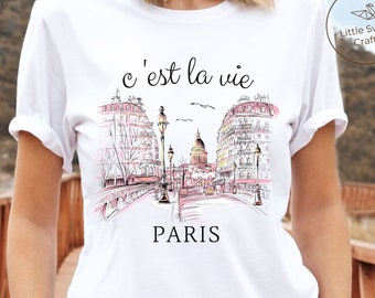 Paris skjorta, C'est la vie fransk t-shirt - unisex