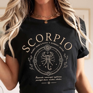 Koszulka Skorpion, Koszulka z astrologią znaku zodiaku, Prezent urodzinowy na listopad, Unisex