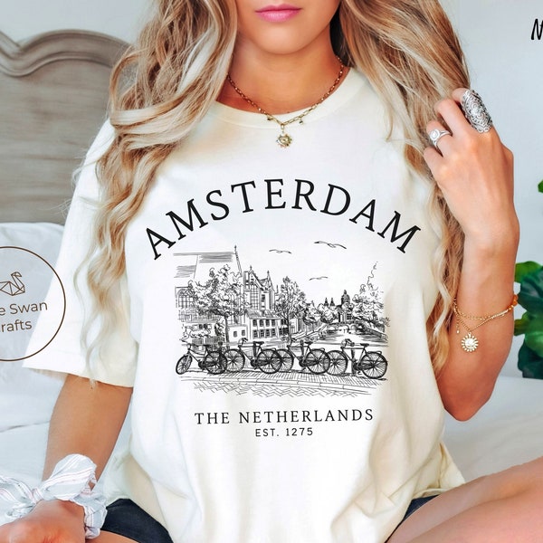 Amsterdam Shirt, Netherlands Bicycle Tee, Dutch T-shirt, Unisex