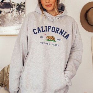 California Hoodie, Cali Flag Hooded Sweatshirt, CA Hoody, Soft and Comfortable Pullover - Unisex