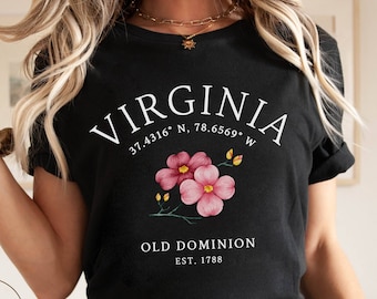Virginia State Shirt, Floral T-shirt