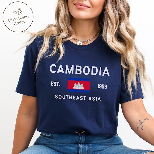 Cambodia Shirt, Cambodian Flag T-shirt, Unisex